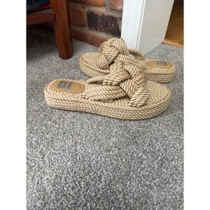 Dirty Laundry CALLA NATURAL ROPE SLIDE SANDALS